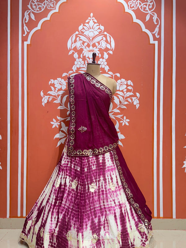 CHINON SHIBORI HANDWORK GOTA PATTI LEHENGA