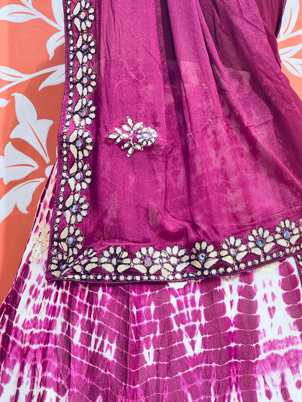 CHINON SHIBORI HANDWORK GOTA PATTI LEHENGA