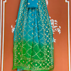 PURE CHIFFON KACHI PATTI SAREE