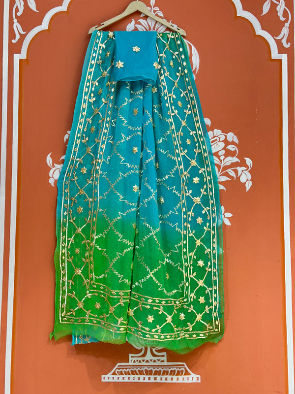 PURE CHIFFON KACHI PATTI SAREE