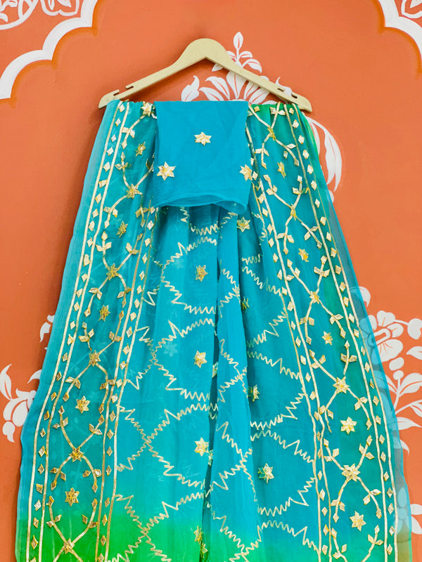 PURE CHIFFON KACHI PATTI SAREE
