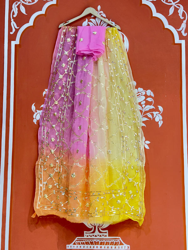 PURE CHIFFON KACHI PATTI SAREE