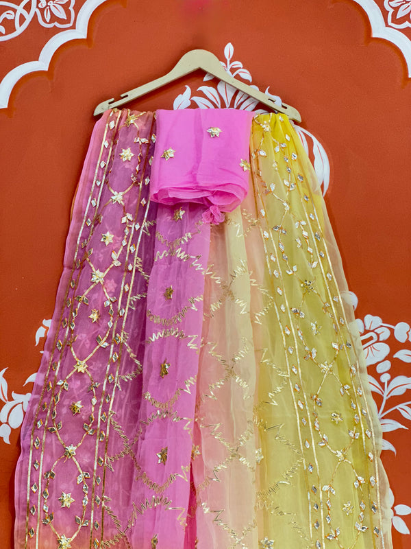 PURE CHIFFON KACHI PATTI SAREE