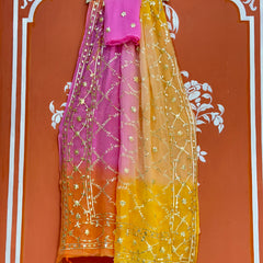 PURE CHIFFON KACHI PATTI SAREE