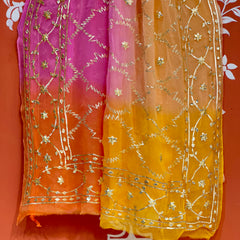 PURE CHIFFON KACHI PATTI SAREE