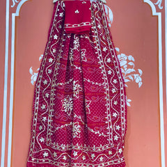 BHANDHANI PURE CHIFFON KACHI PATTI SAREE