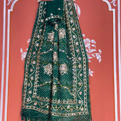 BHANDHANI PURE CHIFFON KACHI PATTI SAREE
