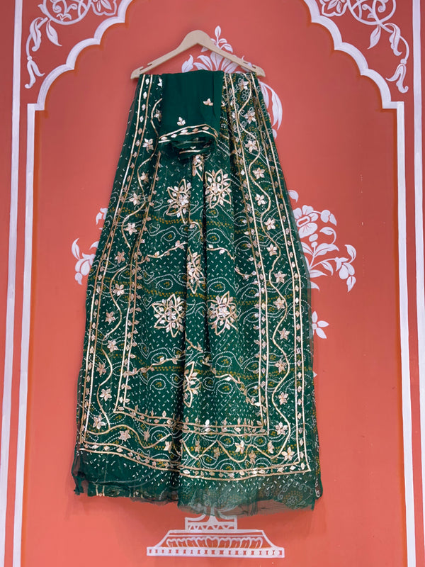 BHANDHANI PURE CHIFFON KACHI PATTI SAREE