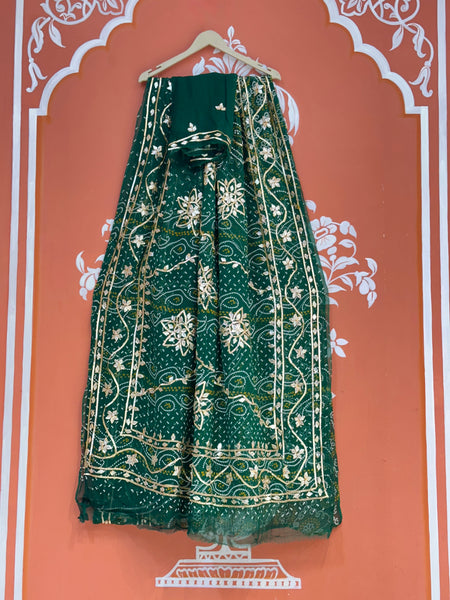 BHANDHANI PURE CHIFFON KACHI PATTI SAREE