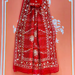 BHANDHANI PURE CHIFFON KACHI PATTI SAREE