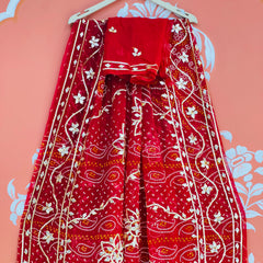 BHANDHANI PURE CHIFFON KACHI PATTI SAREE