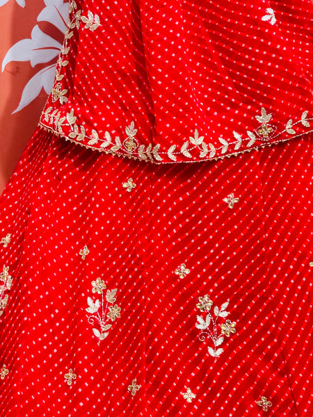 60 GM GEORGETTE LEHERIYA LEHENGA