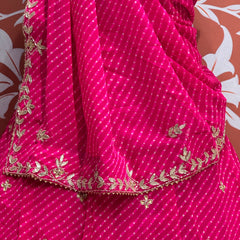 60 GM GEORGETTE LEHERIYA LEHENGA