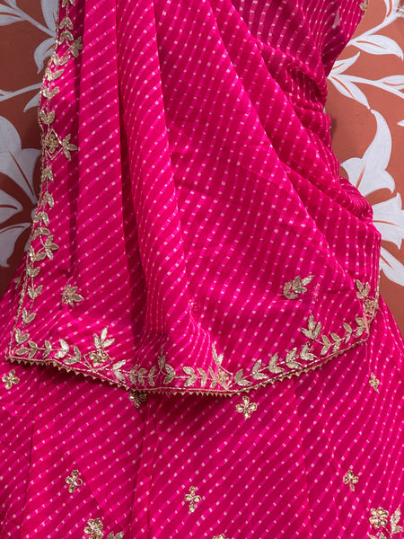 60 GM GEORGETTE LEHERIYA LEHENGA