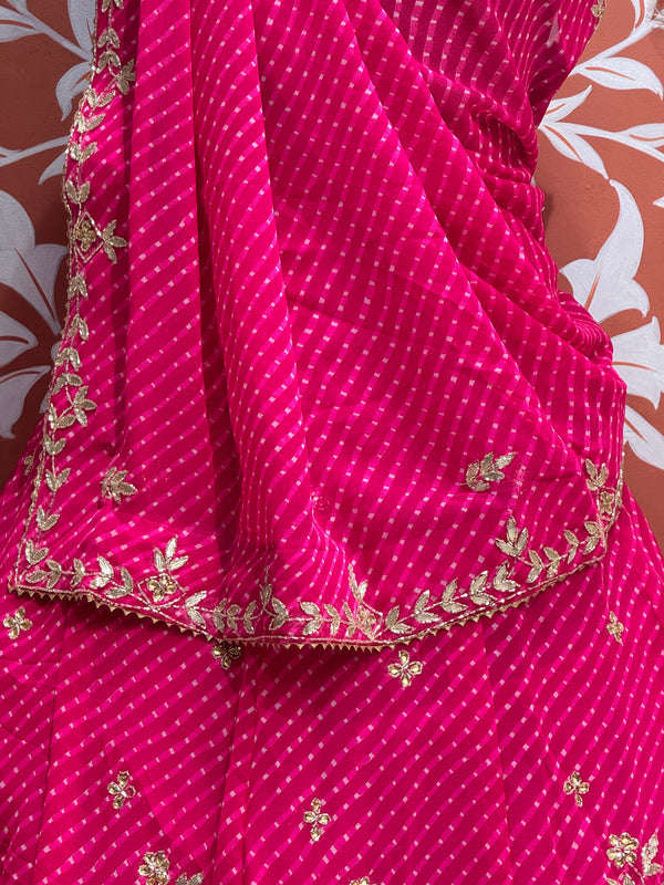 60 GM GEORGETTE LEHERIYA LEHENGA