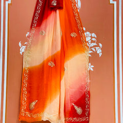 BOX DIE PURE CHIFFON MACHINE WORK SAREE
