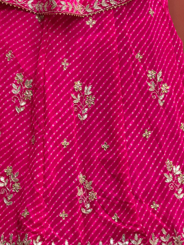 60 GM GEORGETTE LEHERIYA LEHENGA