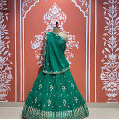 60 GM GEORGETTE LEHERIYA LEHENGA