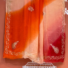 BOX DIE PURE CHIFFON MACHINE WORK SAREE