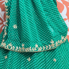 60 GM GEORGETTE LEHERIYA LEHENGA