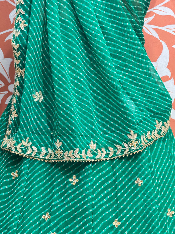 60 GM GEORGETTE LEHERIYA LEHENGA