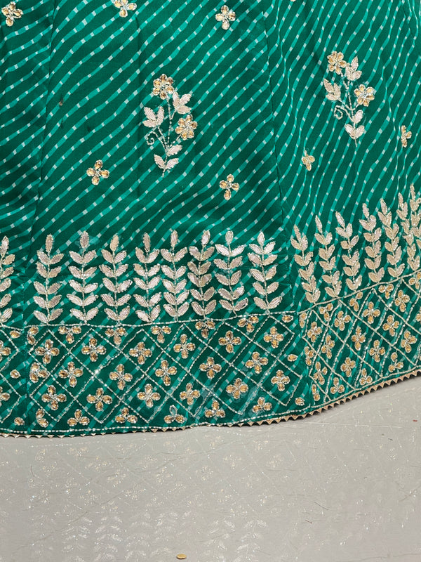 60 GM GEORGETTE LEHERIYA LEHENGA