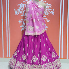 PURE UPADA SILK PURE ZARDOZI HANDWORK GOTA PATTI LEHENGA