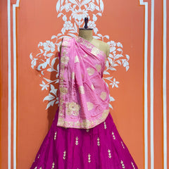 PURE UPADA SILK PURE ZARDOZI HANDWORK GOTA PATTI LEHENGA
