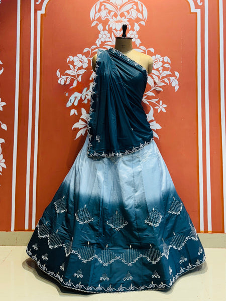 D-UPADA SILK WITH CHINON DUPATTA HANDWORK LEHENGA