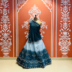 D-UPADA SILK WITH CHINON DUPATTA HANDWORK LEHENGA