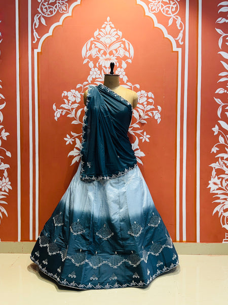 D-UPADA SILK WITH CHINON DUPATTA HANDWORK LEHENGA
