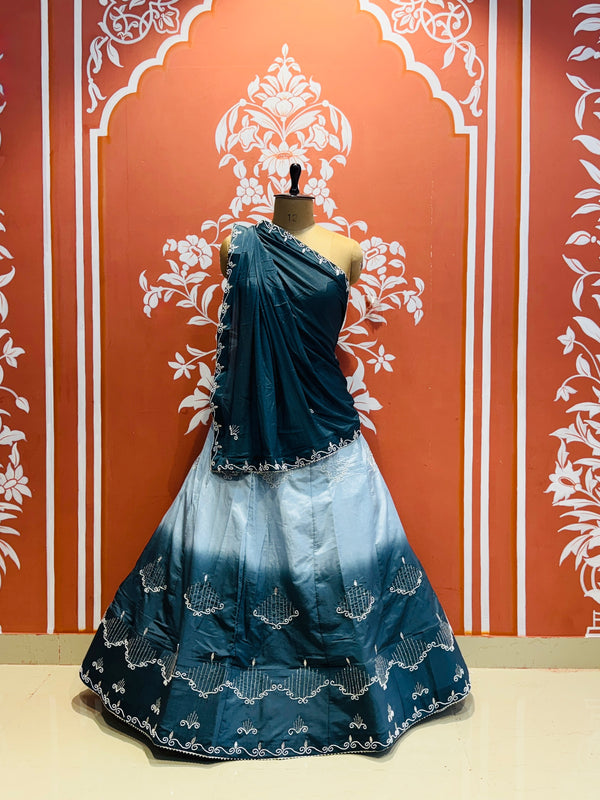 D-UPADA SILK WITH CHINON DUPATTA HANDWORK LEHENGA