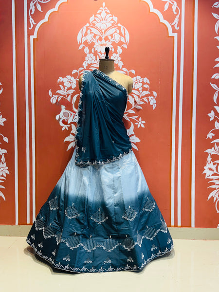 D-UPADA SILK WITH CHINON DUPATTA HANDWORK LEHENGA