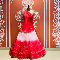 D-UPADA SILK WITH CHINON DUPATTA HANDWORK LEHENGA