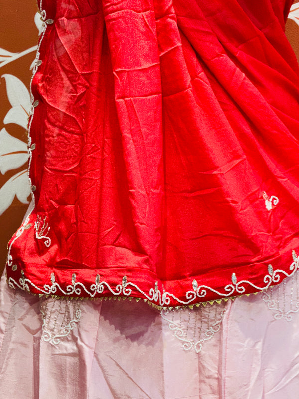 D-UPADA SILK WITH CHINON DUPATTA HANDWORK LEHENGA