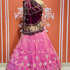 GAZI SILK COSMOS TISSUE GOTA PATTI ZARDOZI LEHENGA