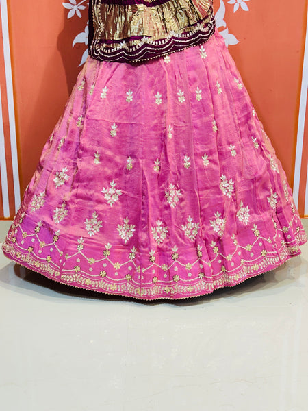 GAZI SILK COSMOS TISSUE GOTA PATTI ZARDOZI LEHENGA