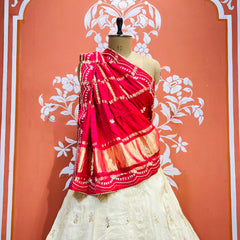 GAZI SILK COSMOS TISSUE GOTA PATTI ZARDOZI LEHENGA