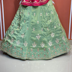 GAZI SILK COSMOS TISSUE GOTA PATTI ZARDOZI LEHENGA