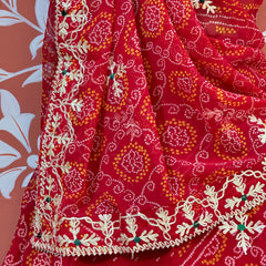 60GM GEORGETTE BHANDHANI GOTA PATTI LEHENGA