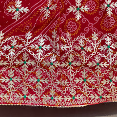 60GM GEORGETTE BHANDHANI GOTA PATTI LEHENGA