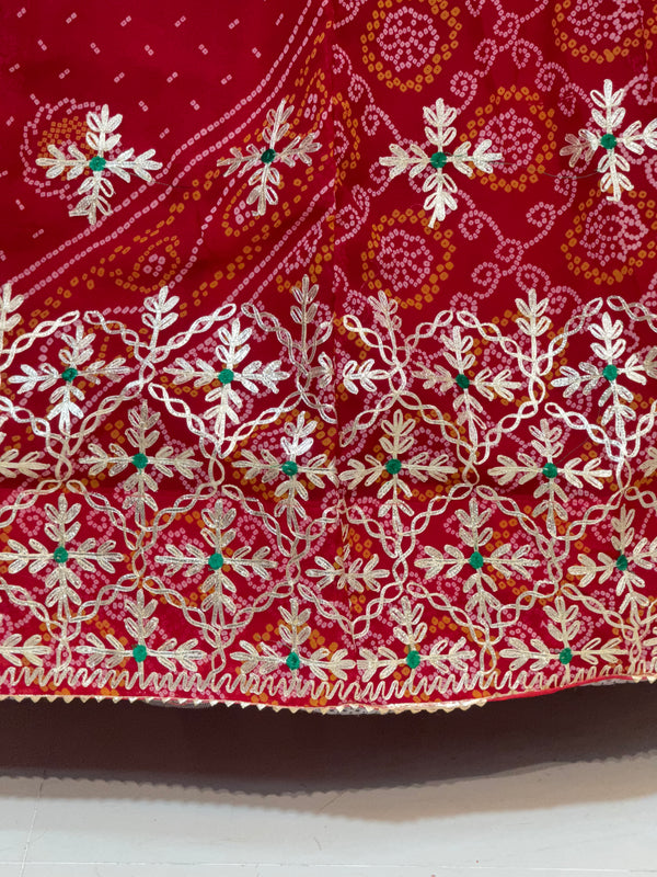 60GM GEORGETTE BHANDHANI GOTA PATTI LEHENGA