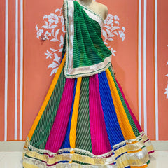 MULTICOLOR MOTHRA FULL FLARED LEHENGA