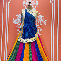 MULTICOLOR MOTHRA FULL FLARED LEHENGA