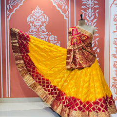 TAFETA SILK 24 KALI GHATCHOLA LEHENGA