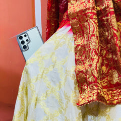 TAFETA SILK 24 KALI GHATCHOLA LEHENGA