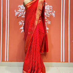 RUSSIAN SILK LEHERIYA SAREE