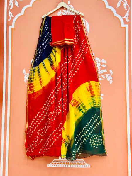 PURE GEORGETTE BHANDEJ SAREE