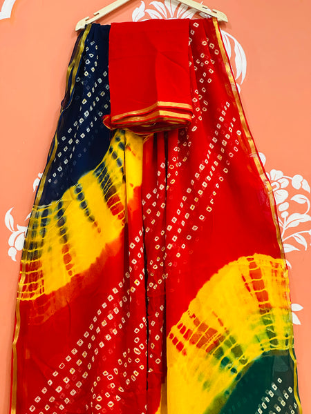 PURE GEORGETTE BHANDEJ SAREE