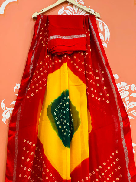PURE GEORGETTE BHANDEJ SAREE